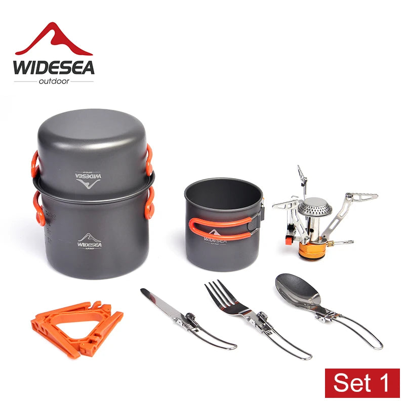 Widesea Camping Cookware Set Portable Outdoor Tableware Kit