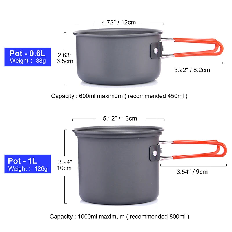 Widesea Camping Cookware Set Portable Outdoor Tableware Kit