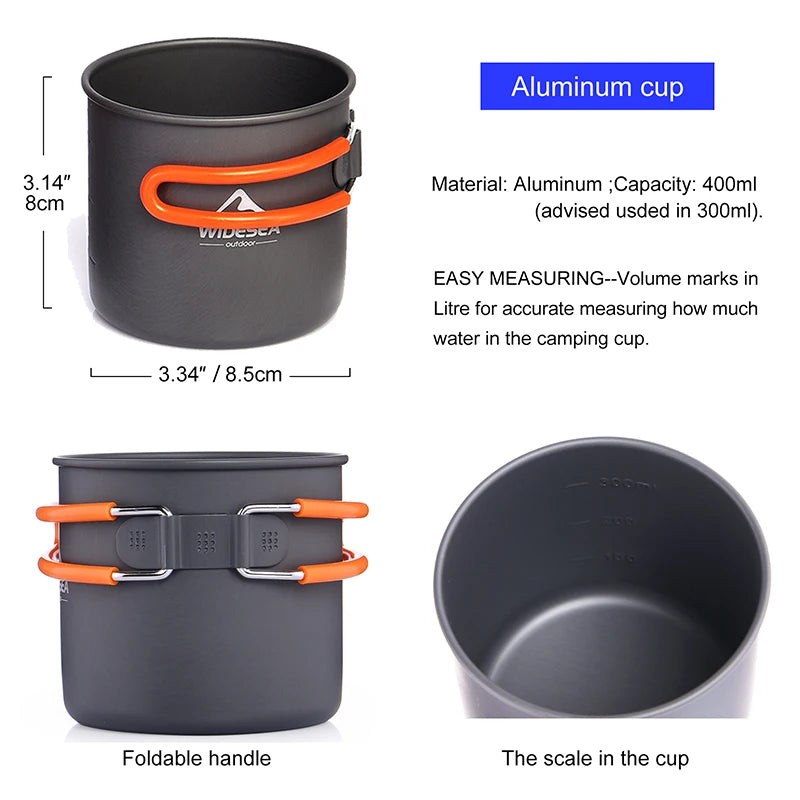 Widesea Camping Cookware Set Portable Outdoor Tableware Kit