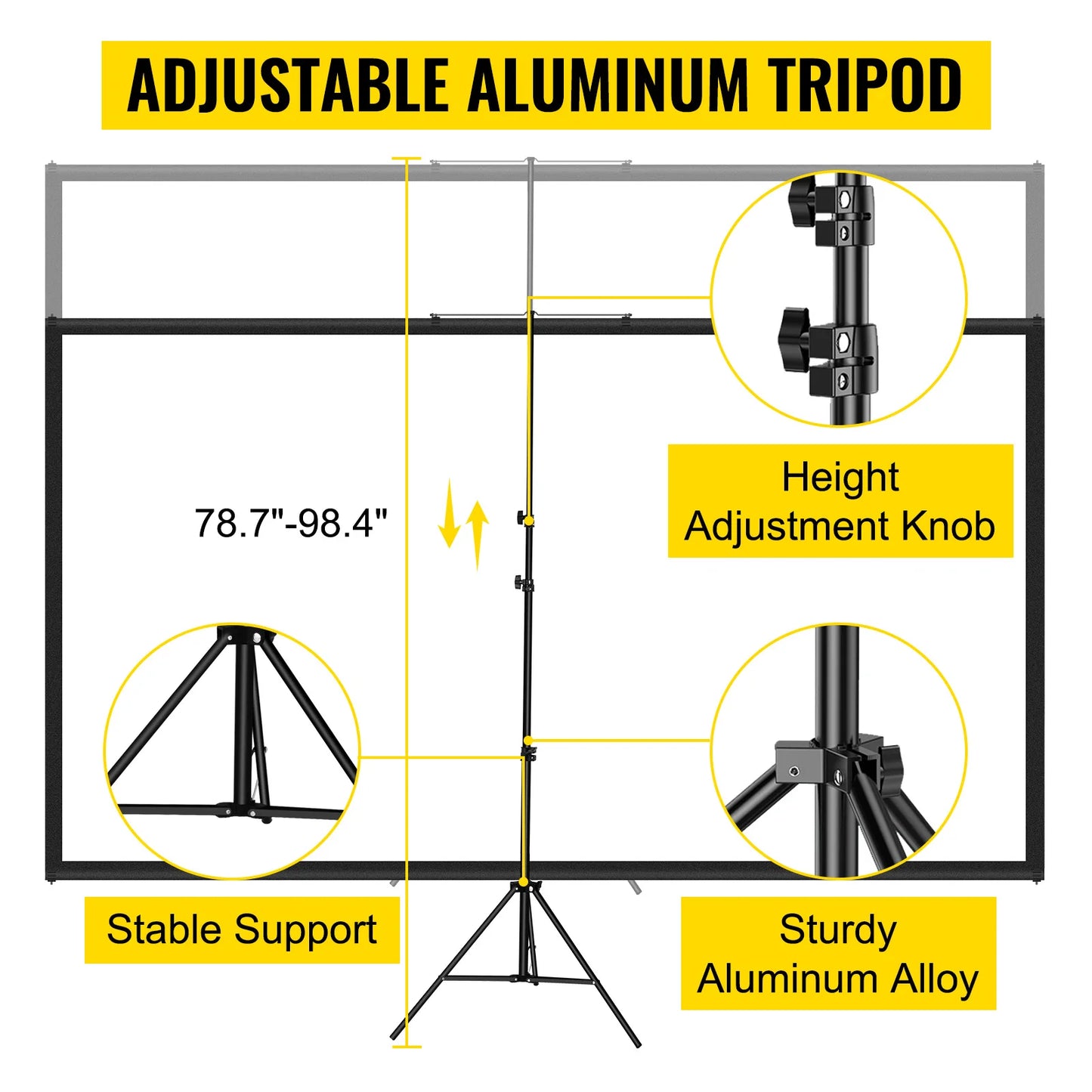 SucceBuy Tripod Projector Screen With Stand 4K HD Portable
