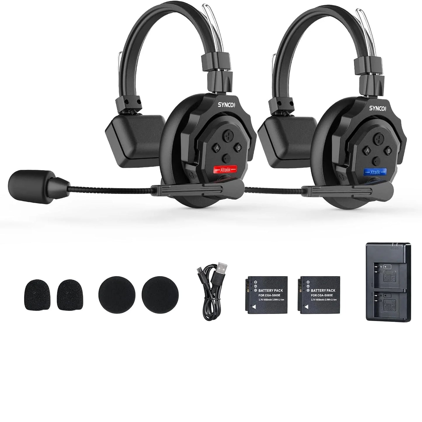 SYNCO XTALK Wireless Intercom Headset System for Two