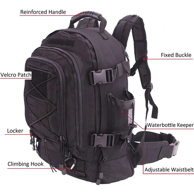 LQARMY Tactical Military Backpack With Molle System For Outdoors