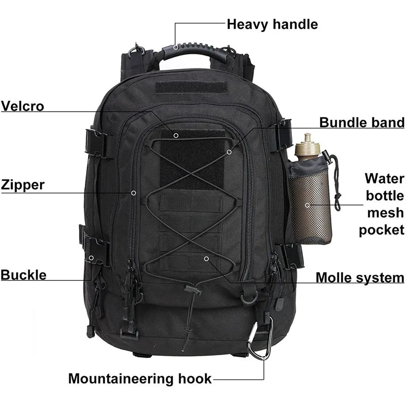 LQARMY Tactical Military Backpack With Molle System For Outdoors