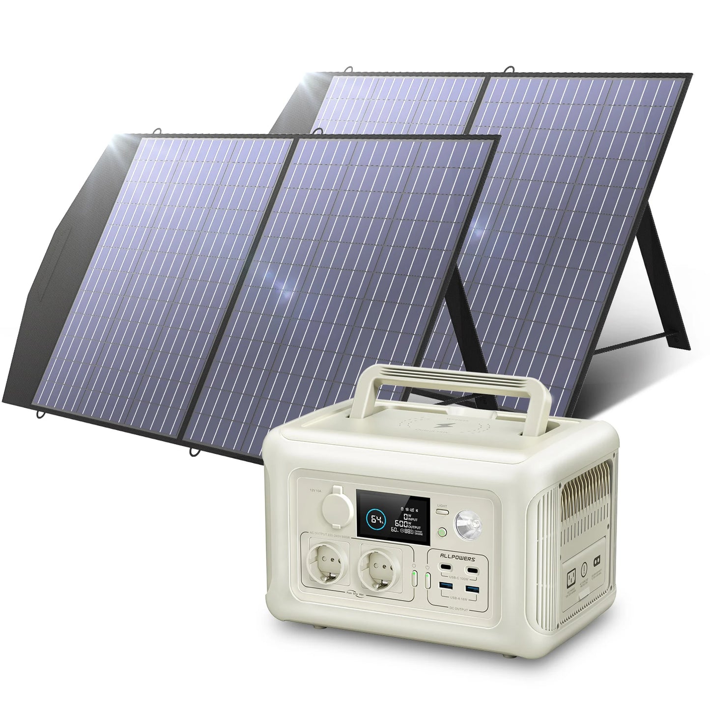 ALLPOWERS R600 Portable Power Station Pure Sine Wave 299Wh With Solar Panel