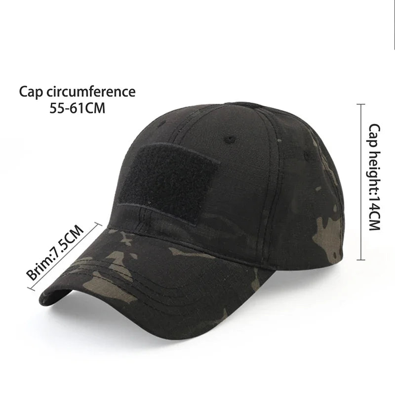 Camouflage Tactical Paintball Cap With Adjustable Snapback