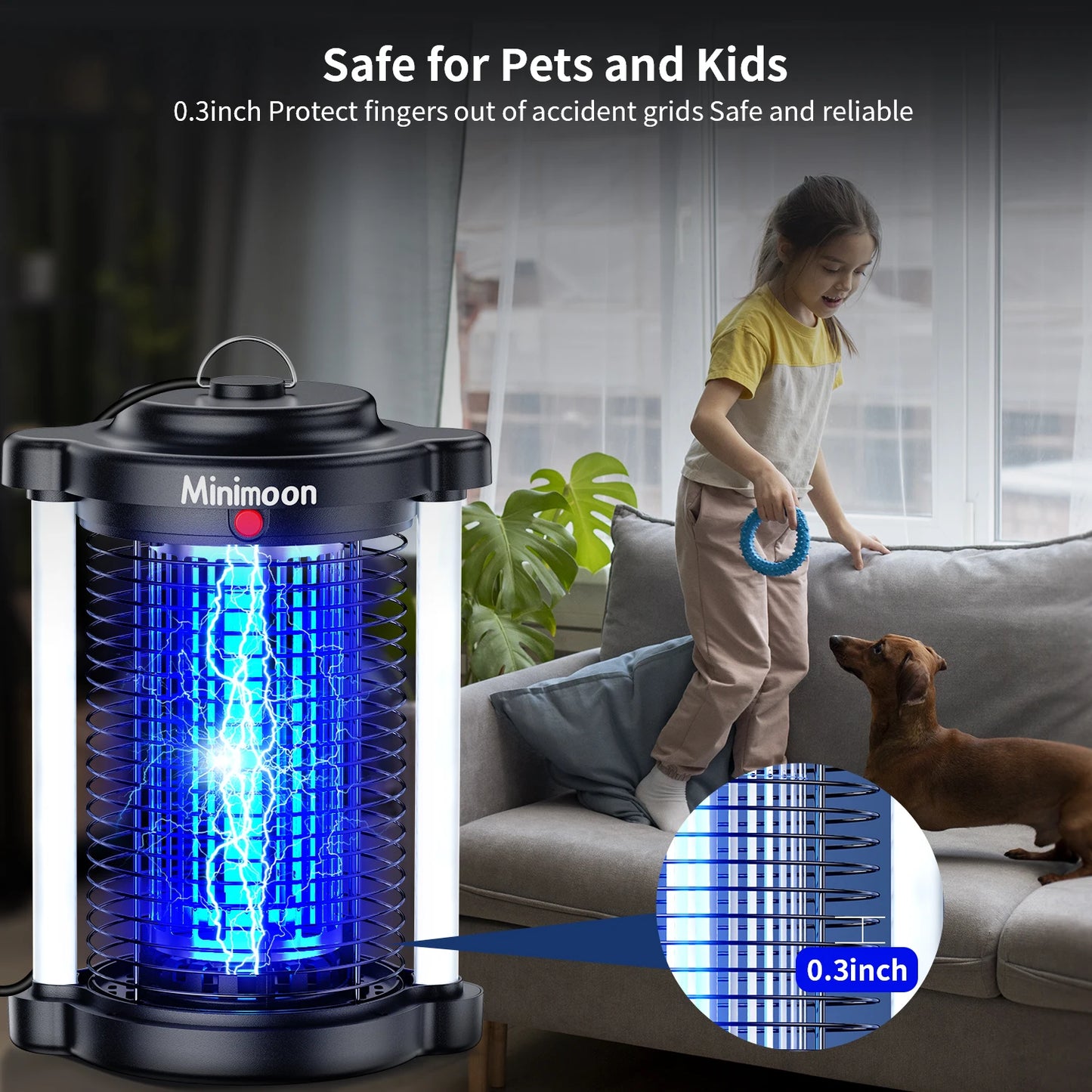 Outdoor Bug Zapper With LED Lights And 4200V Electric Trap