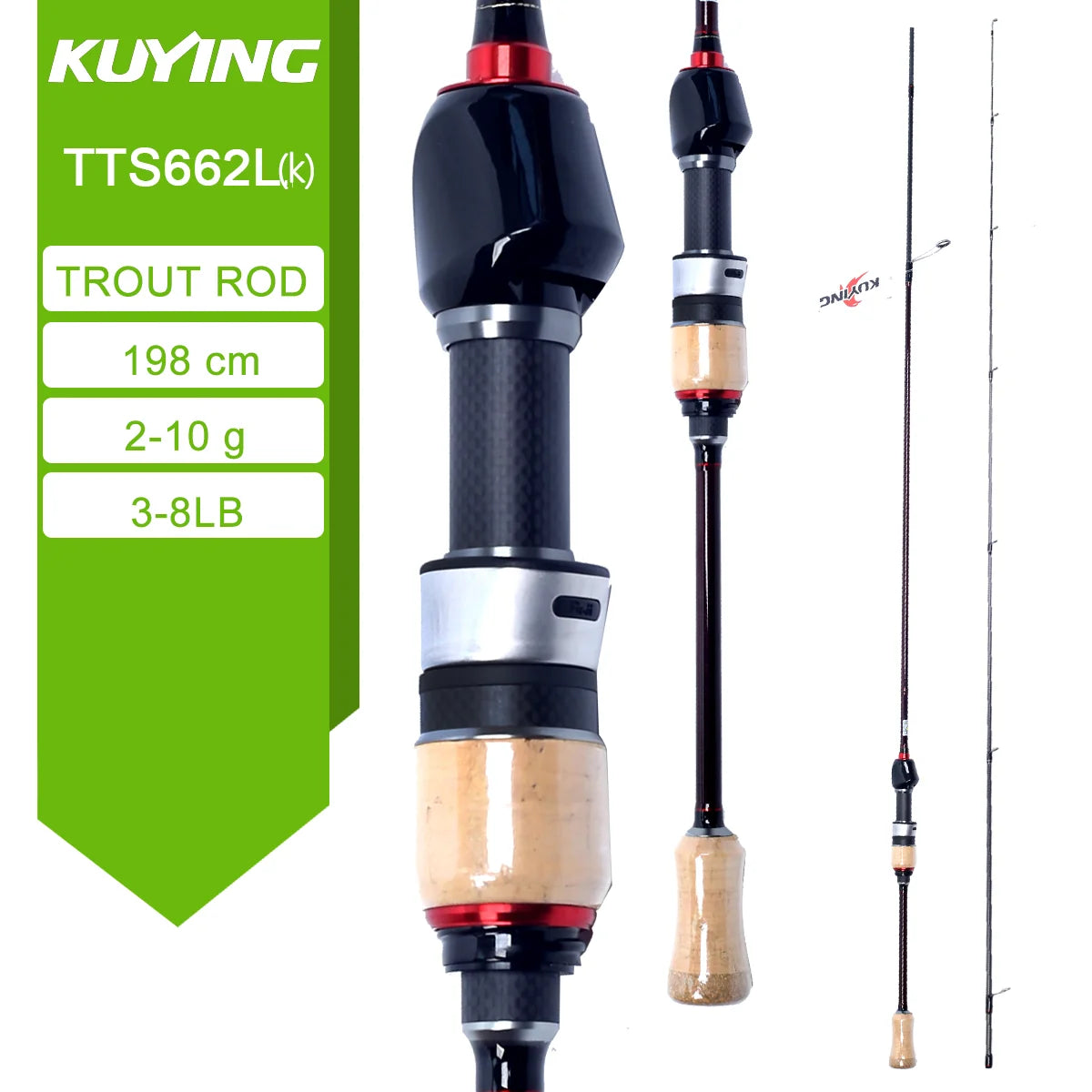 Kuying Teton Spinning Casting Rod With Fuji Parts Baitcaster