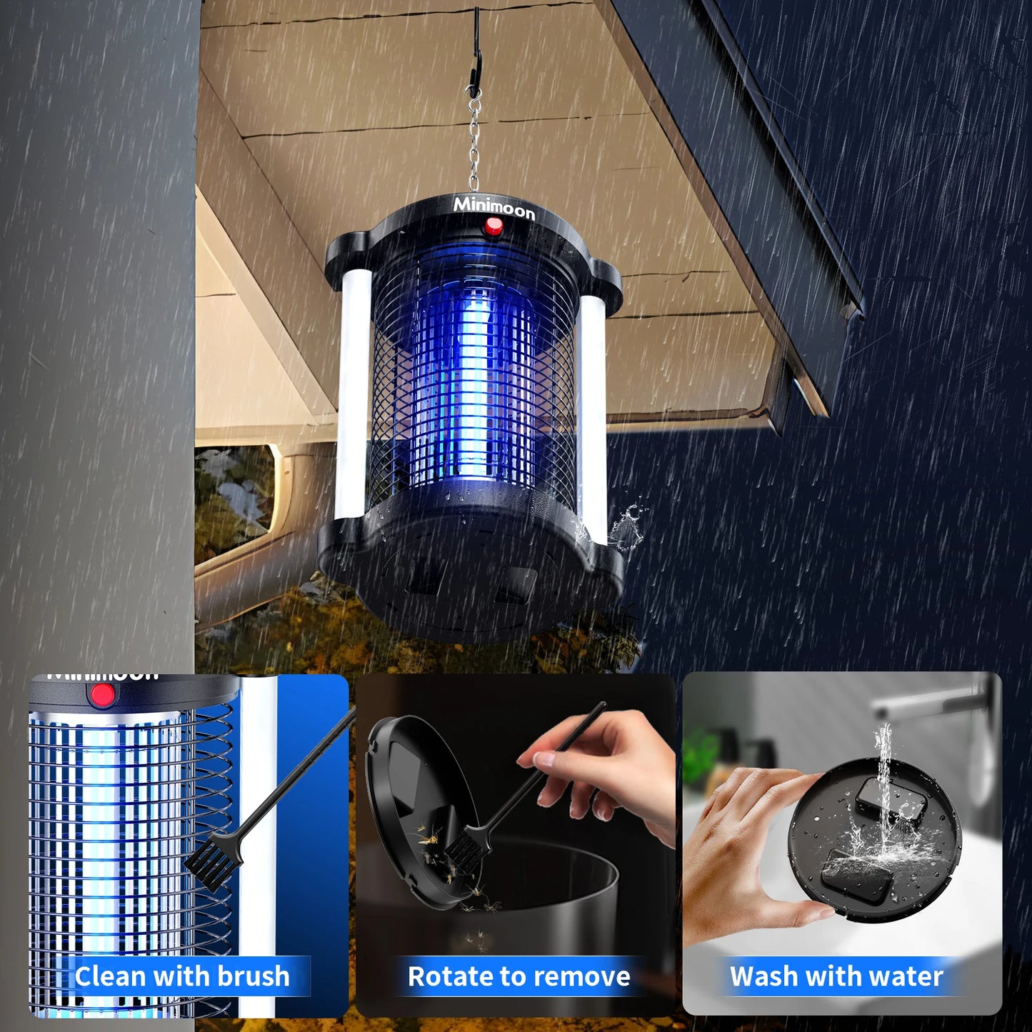 Outdoor Bug Zapper With LED Lights And 4200V Electric Trap