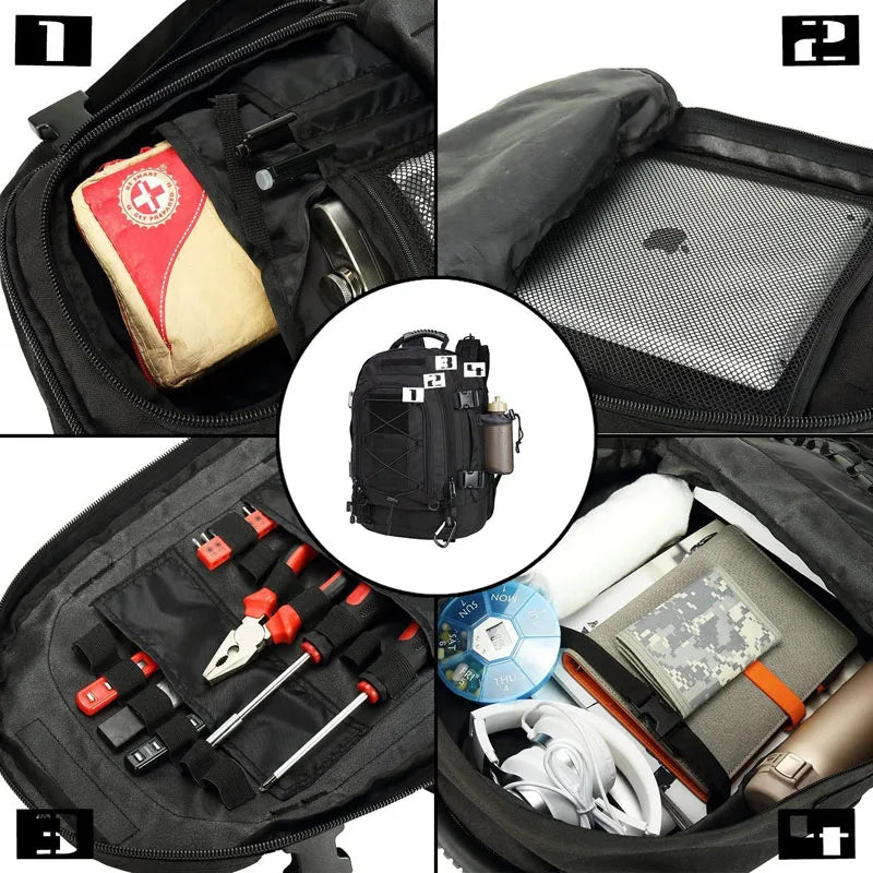 LQARMY Tactical Military Backpack With Molle System For Outdoors