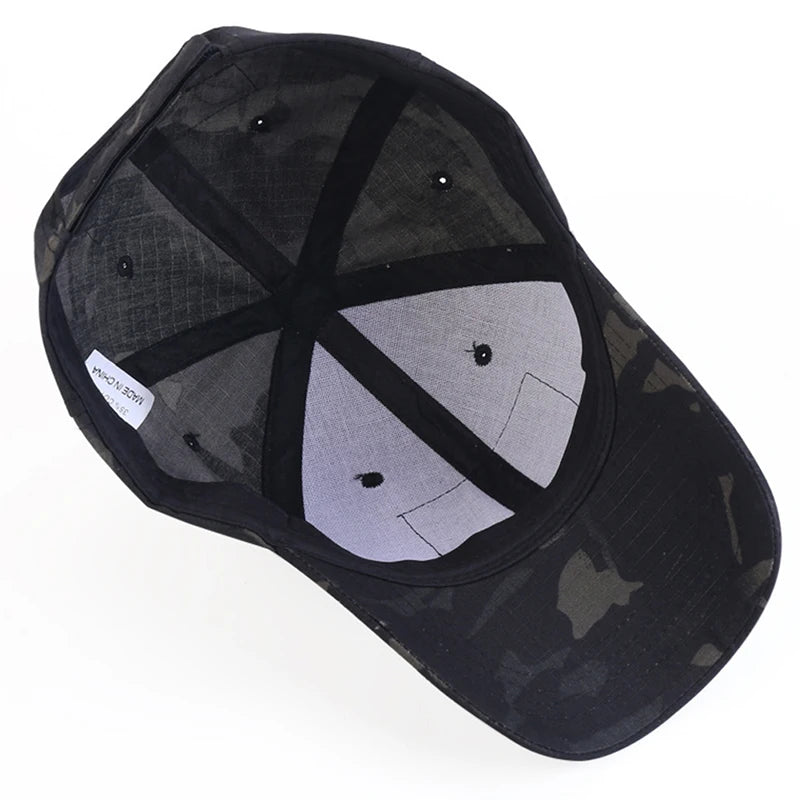 Camouflage Tactical Paintball Cap With Adjustable Snapback