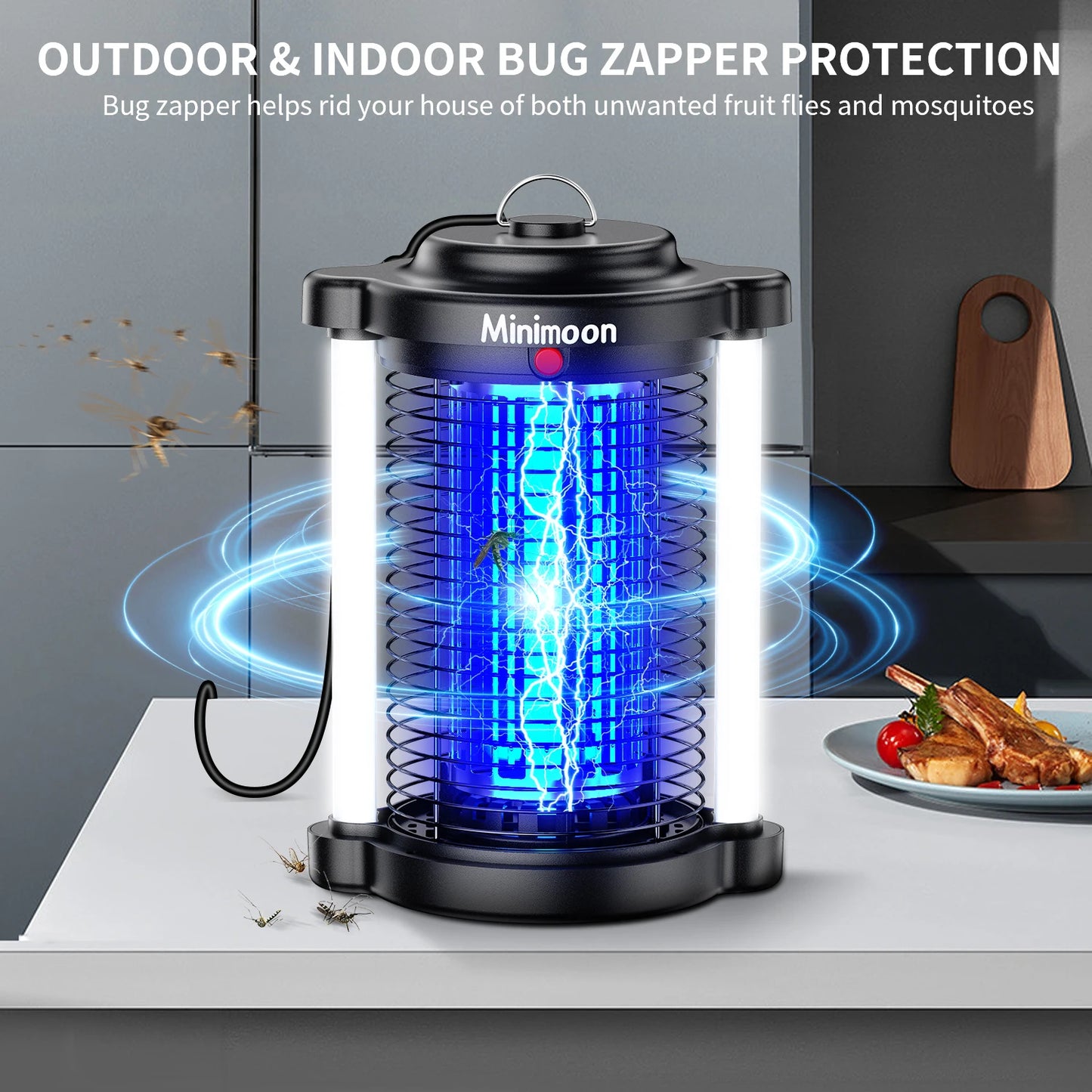 Outdoor Bug Zapper With LED Lights And 4200V Electric Trap