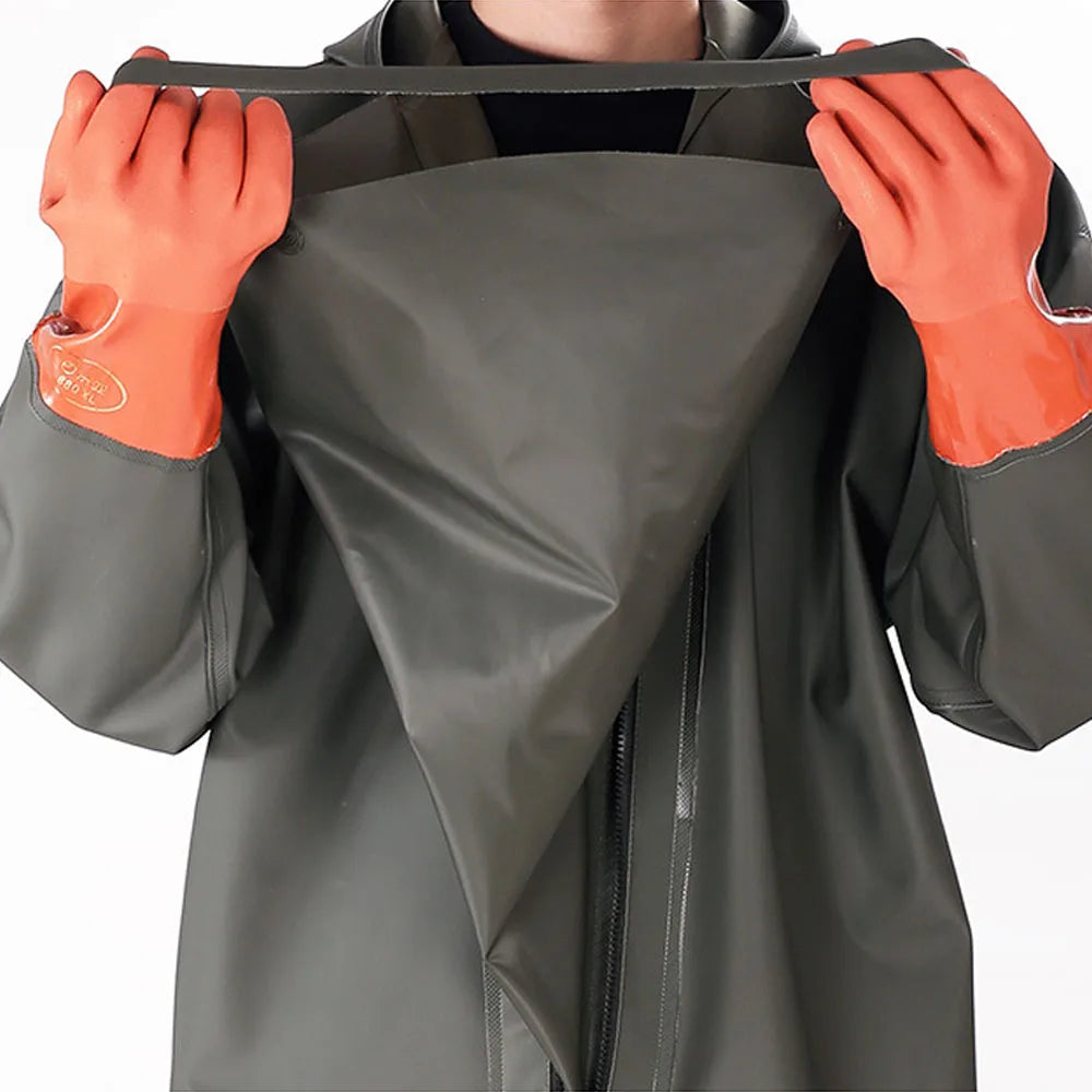 Hooded Waterproof Wader Overalls Set for Fishing and Hunting