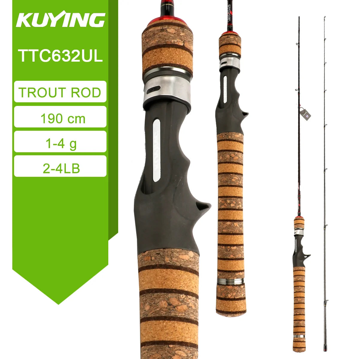Kuying Teton Spinning Casting Rod With Fuji Parts Baitcaster