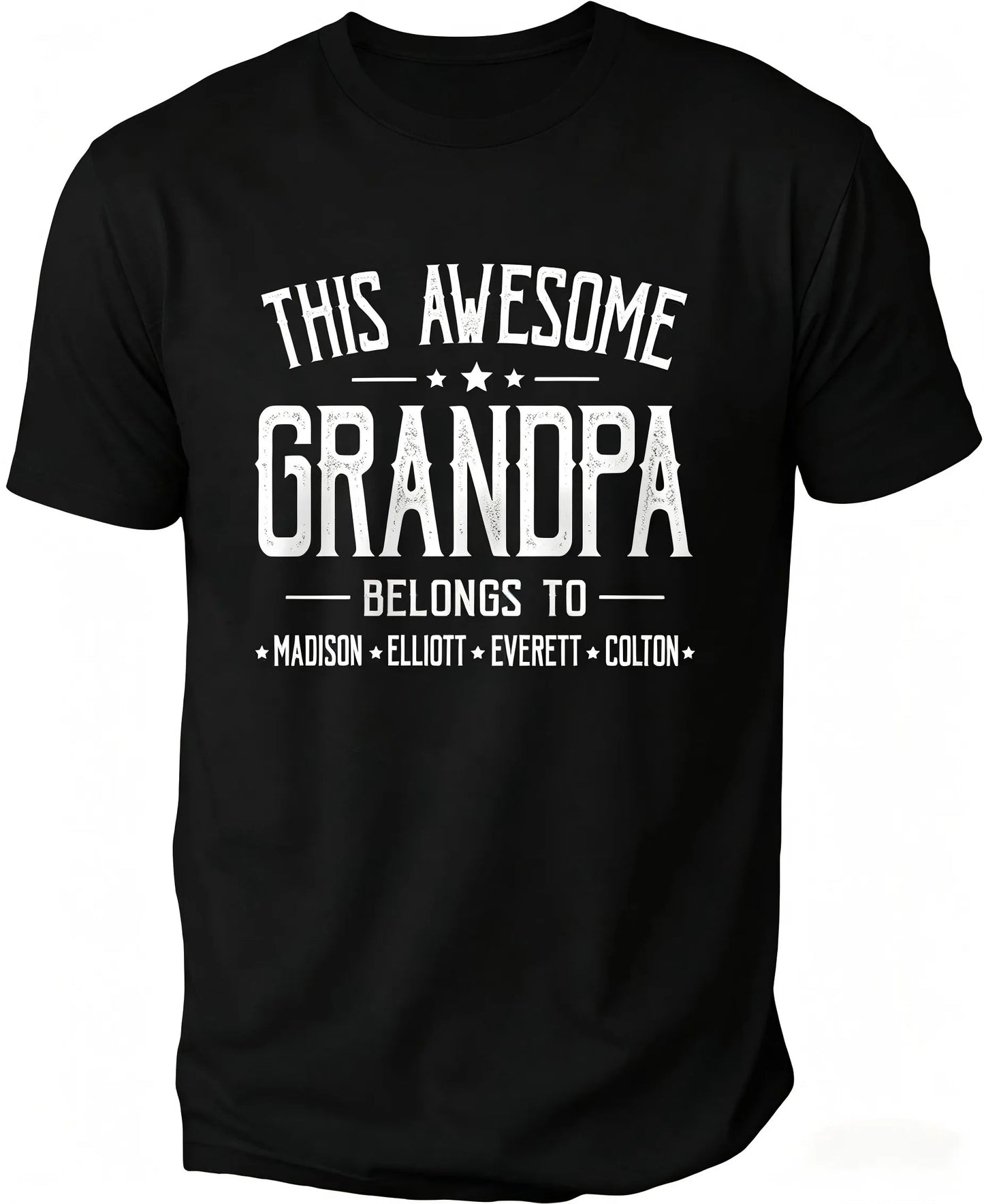 Personalized Grandpa Shirt With Grandkids Names