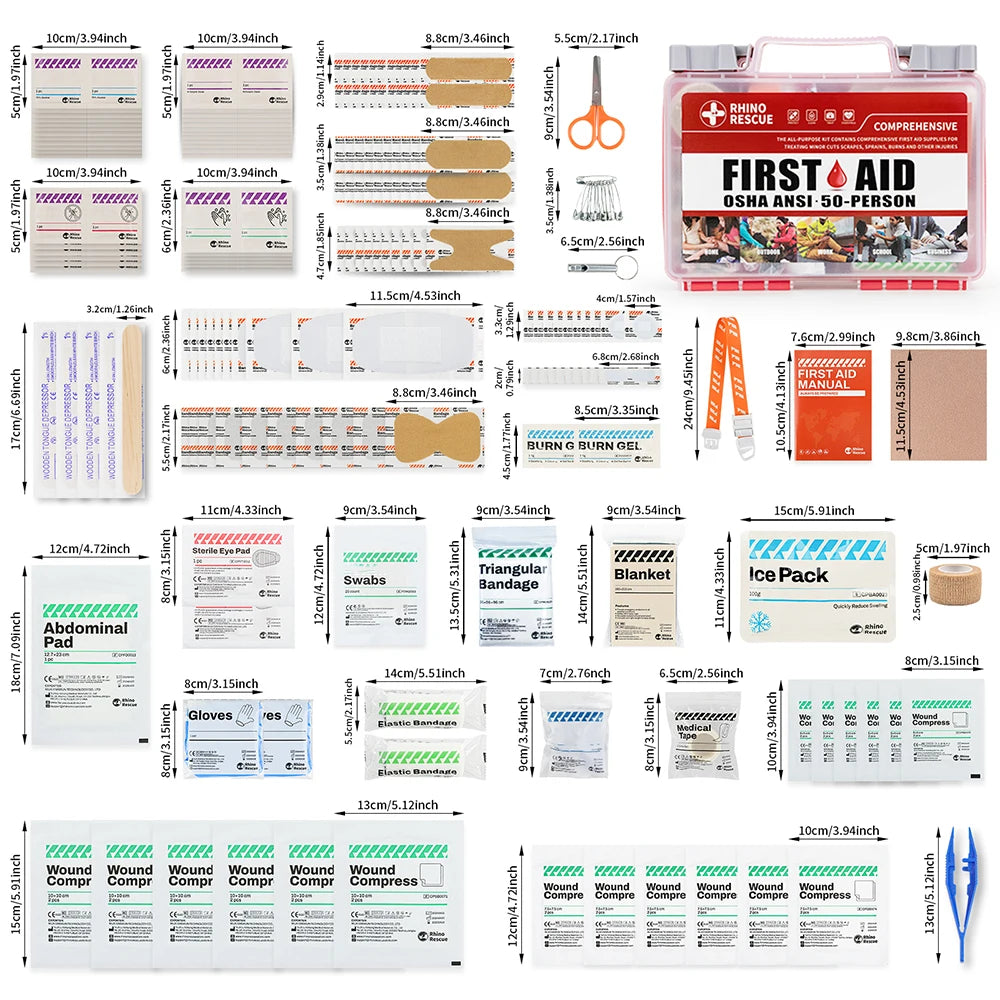 Rhino Rescue First Aid Kit For Home, Office And Travel