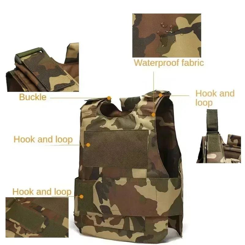 SMHXIANGQIANJIN Tactical Vest Carrier Armor Multi Functional CP