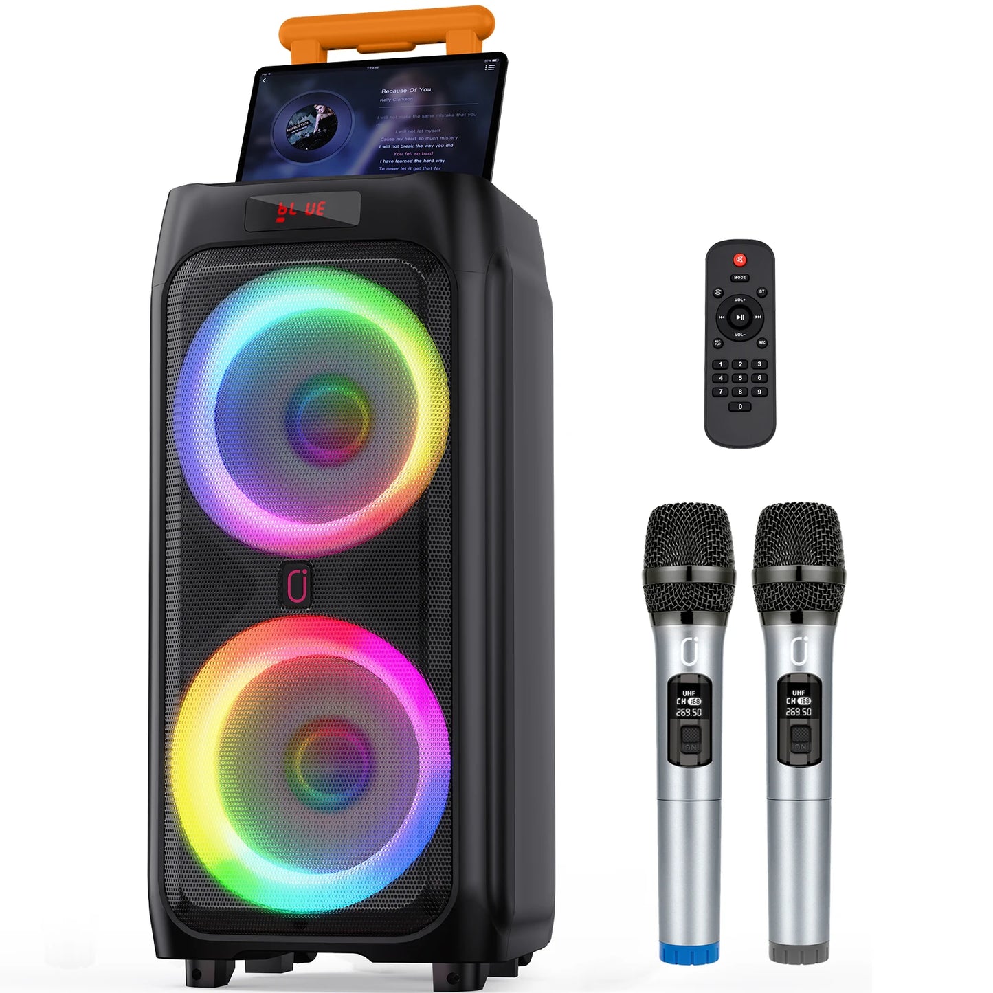 FanFun Karaoke Machine With 2 Wireless Microphones And Bluetooth Speaker