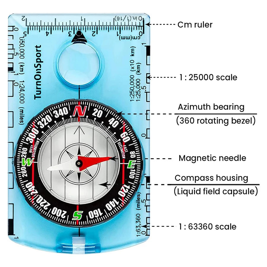 Waterproof Camping Compass For Outdoor Navigation And Map Reading Essential