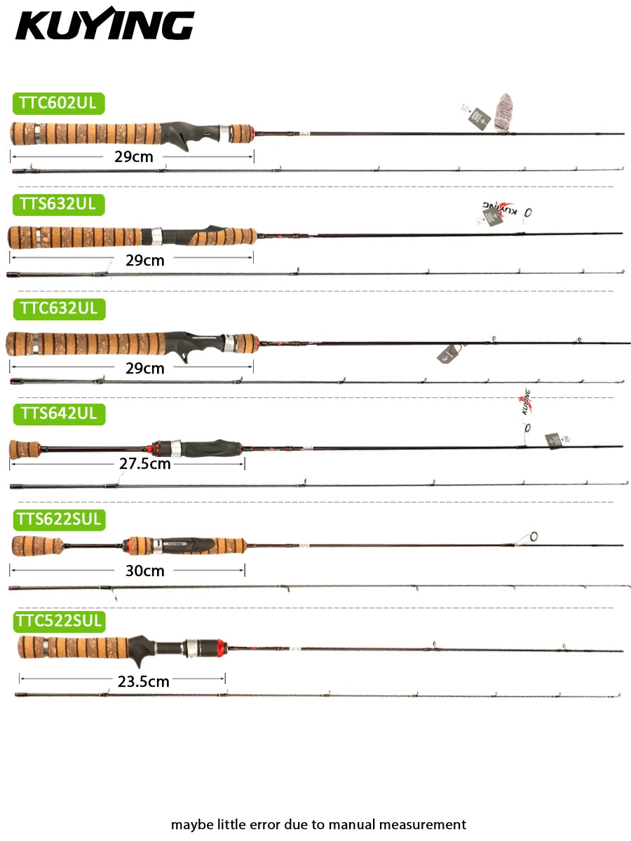 Kuying Teton Spinning Casting Rod With Fuji Parts Baitcaster