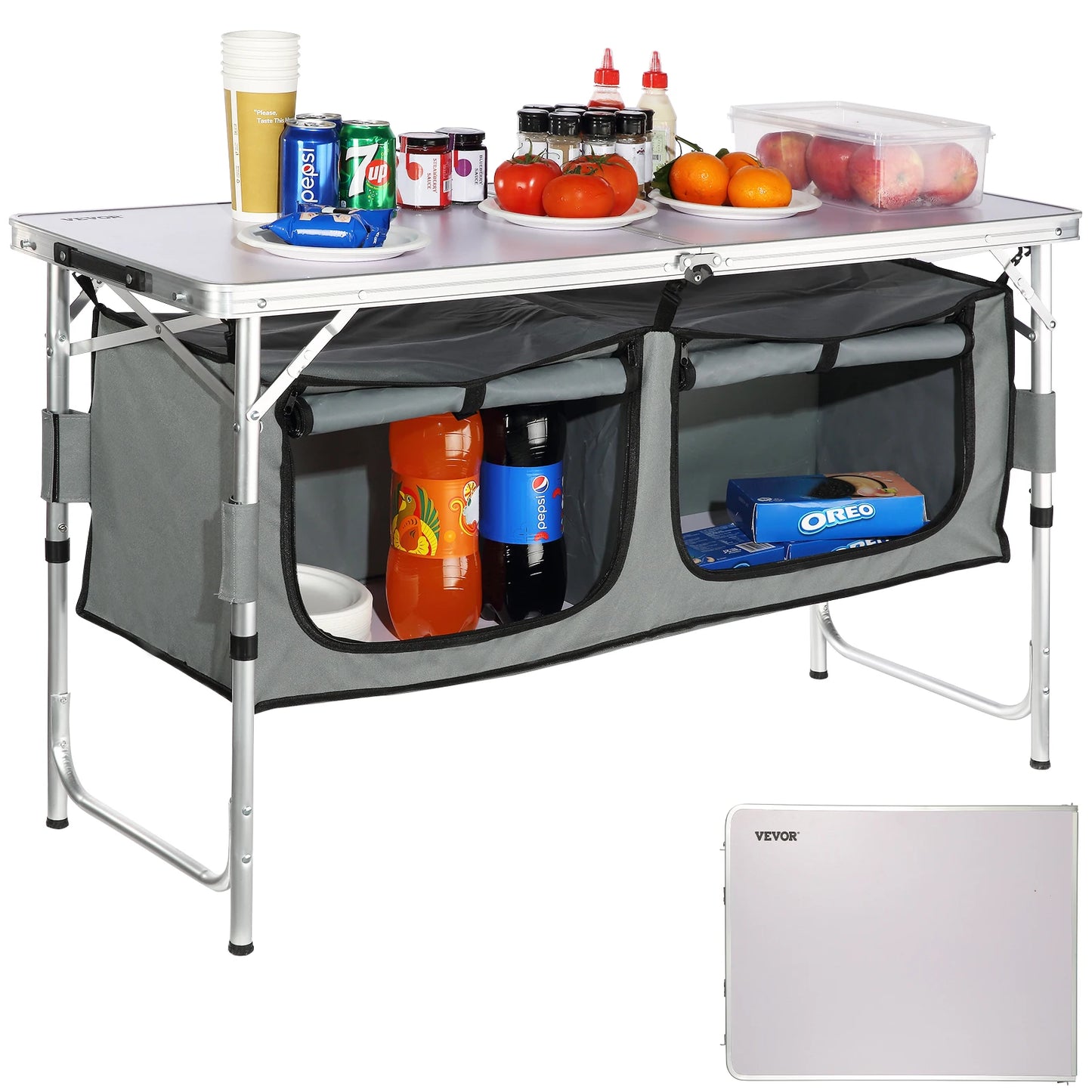 VEVOR Camping Kitchen Table Quick Setup Folding Table