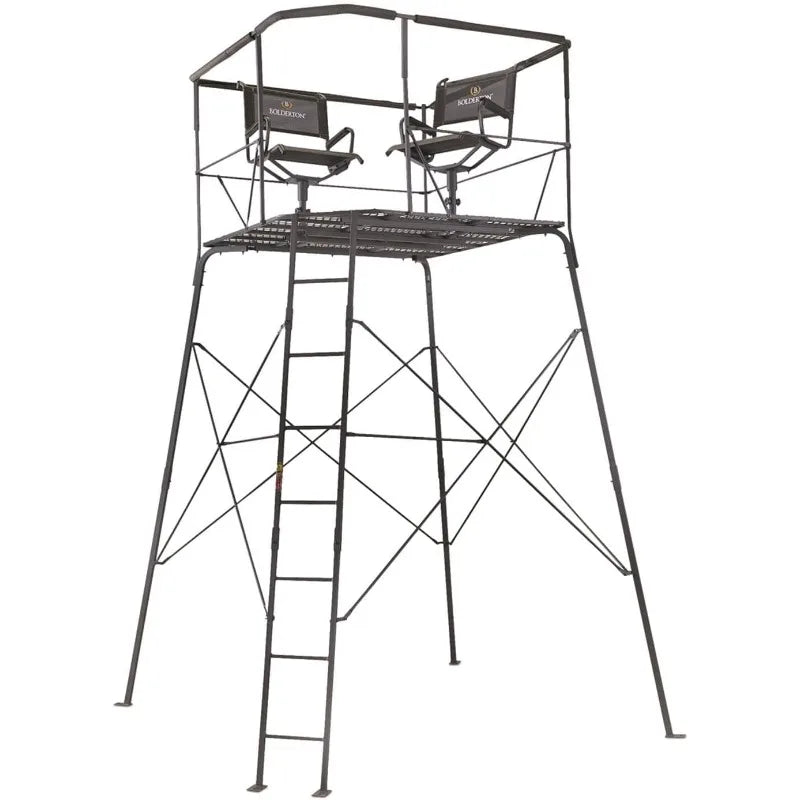 Quad Pod Two-Man Tree Stand With Ladder And Seats Platform
