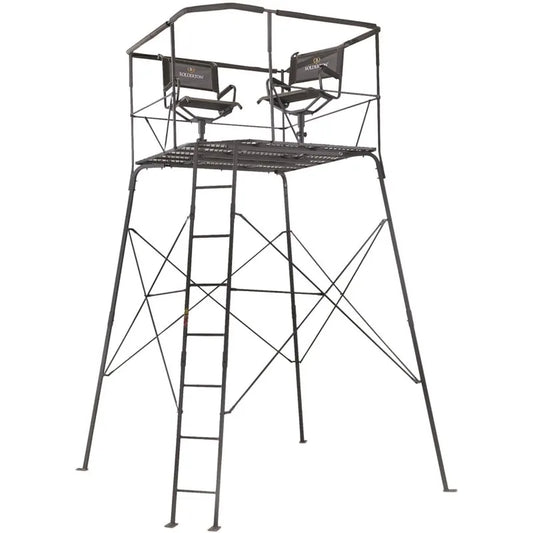Quad Pod Two-Man Tree Stand With Ladder And Seats Platform
