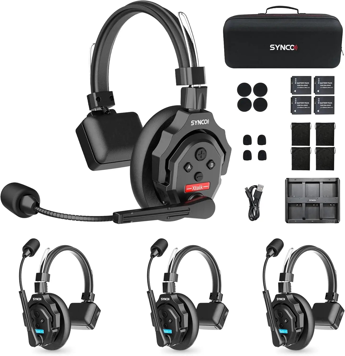 SYNCO XTALK Wireless Intercom Headset System for Two