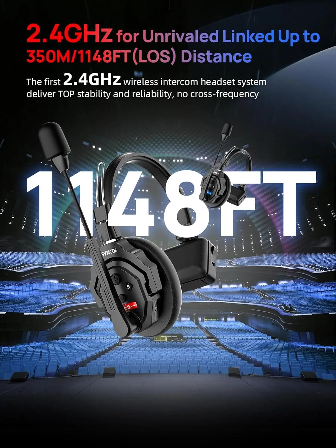 SYNCO XTALK Wireless Intercom Headset System for Two