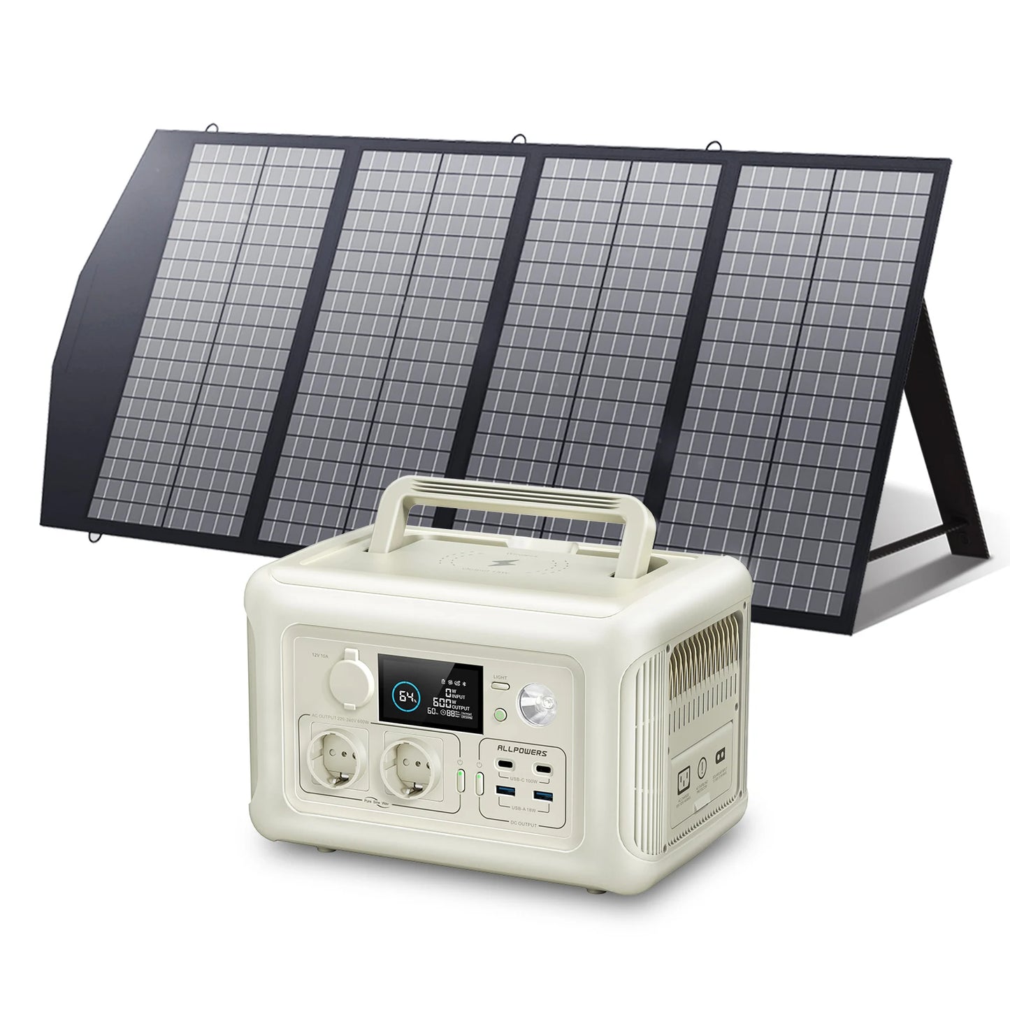 ALLPOWERS R600 Portable Power Station Pure Sine Wave 299Wh With Solar Panel