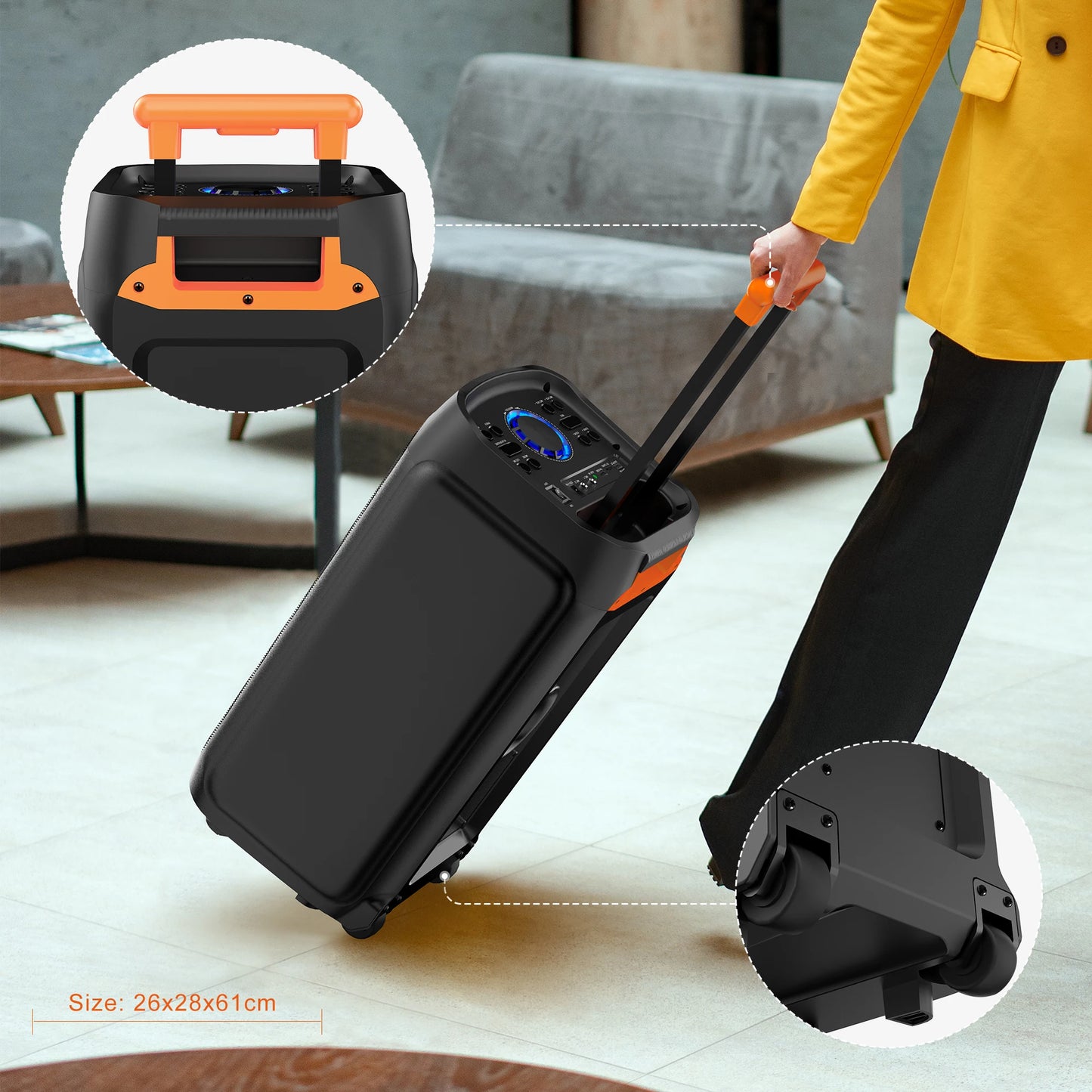 FanFun Karaoke Machine With 2 Wireless Microphones And Bluetooth Speaker