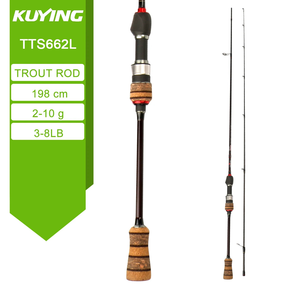 Kuying Teton Spinning Casting Rod With Fuji Parts Baitcaster