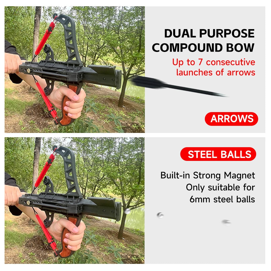 Archery And Steel Ball Dual Purpose Bow For Outdoor Practice