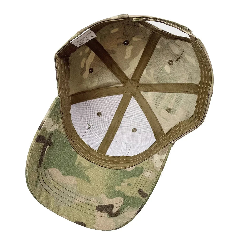 Camouflage Tactical Paintball Cap With Adjustable Snapback