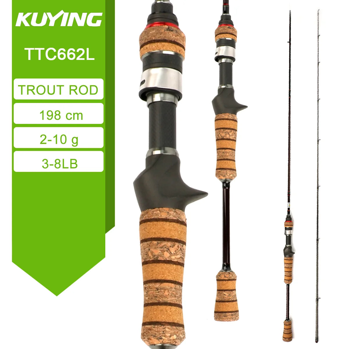 Kuying Teton Spinning Casting Rod With Fuji Parts Baitcaster