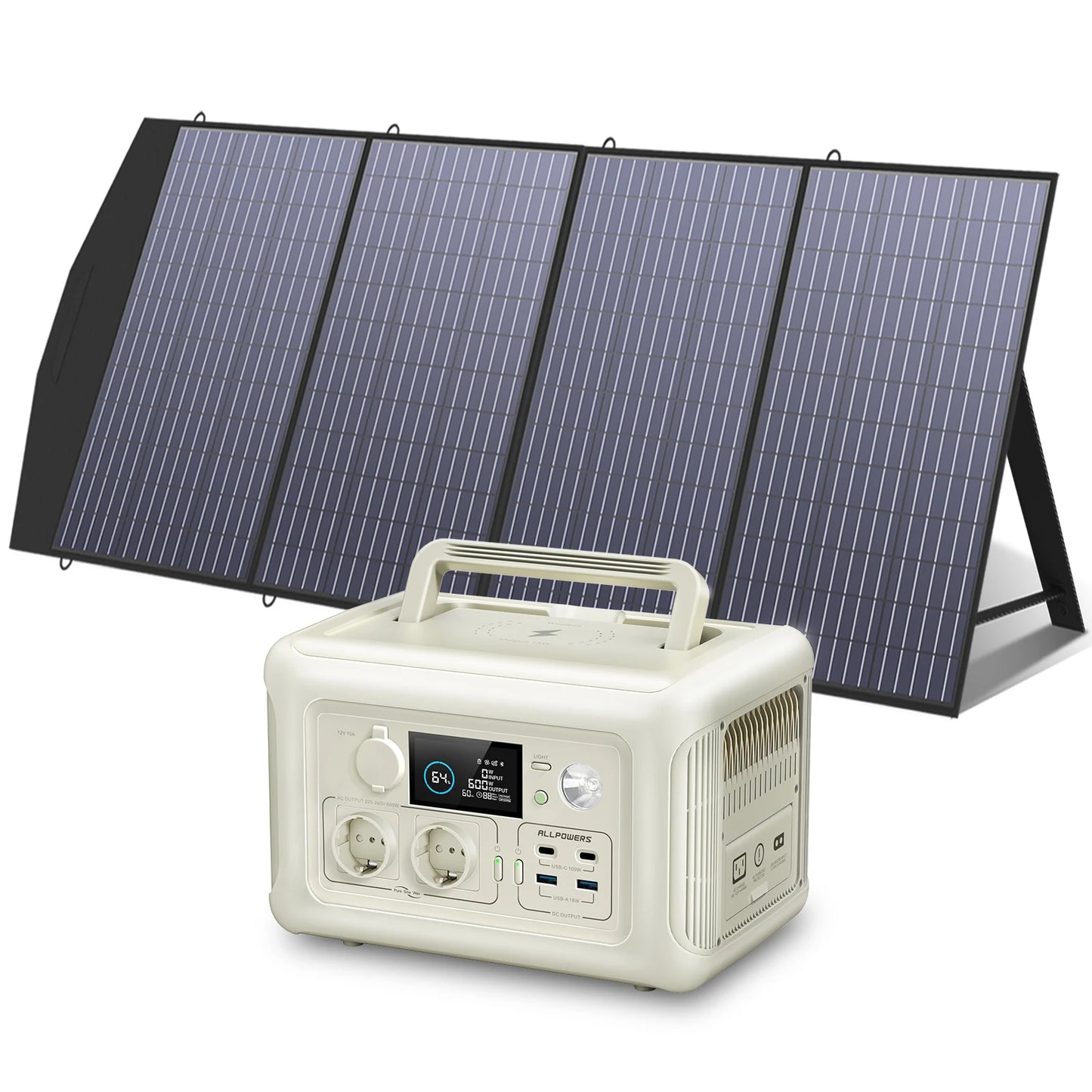 ALLPOWERS R600 Portable Power Station Pure Sine Wave 299Wh With Solar Panel