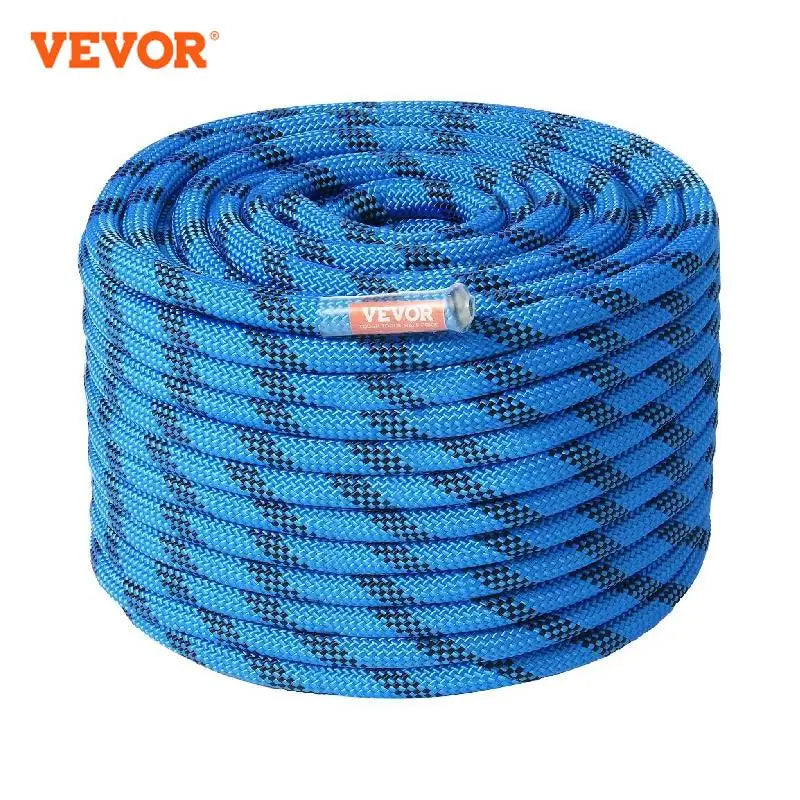 VEVOR Static Climbing Rope 30kN Breaking Strength Steel Snap Hooks
